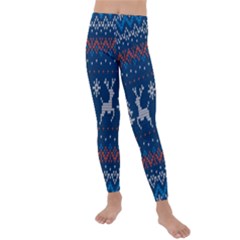 Knitted-christmas-pattern 001 Kids  Lightweight Velour Leggings