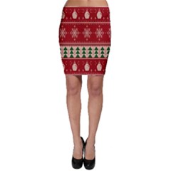 Knitted-christmas-pattern Bodycon Skirt by nate14shop