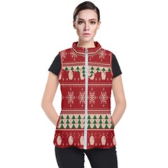 Knitted-christmas-pattern Women s Puffer Vest by nate14shop