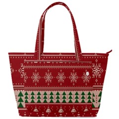 Knitted-christmas-pattern Back Pocket Shoulder Bag 