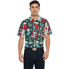 Pack-christmas-patterns Men s Short Sleeve Pocket Shirt  by nate14shop