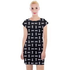 Fantasy Ethnic Caricature Motif Pattern Cap Sleeve Bodycon Dress by dflcprintsclothing