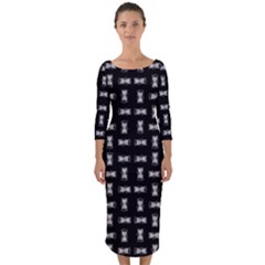 Fantasy Ethnic Caricature Motif Pattern Quarter Sleeve Midi Bodycon Dress by dflcprintsclothing