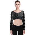 Fantasy Ethnic Caricature Motif Pattern Velvet Long Sleeve Crop Top View1