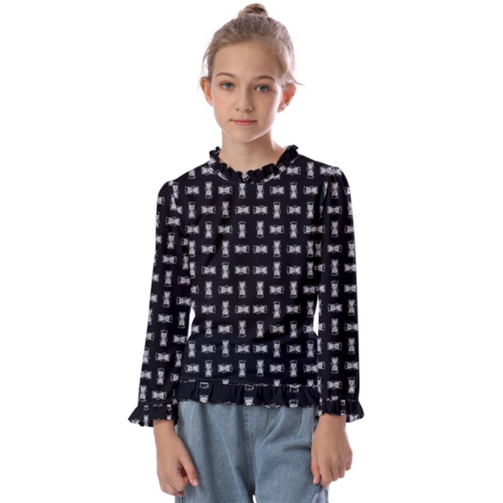 Fantasy Ethnic Caricature Motif Pattern Kids  Frill Detail Tee