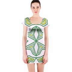 Abstract Pattern Geometric Backgrounds Short Sleeve Bodycon Dress by Eskimos