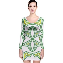 Abstract Pattern Geometric Backgrounds Long Sleeve Velvet Bodycon Dress