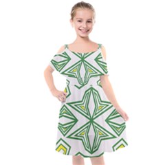 Abstract Pattern Geometric Backgrounds Kids  Cut Out Shoulders Chiffon Dress by Eskimos