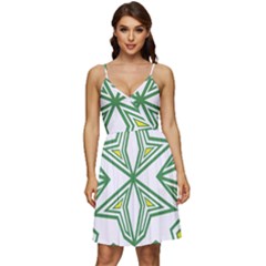 Abstract Pattern Geometric Backgrounds V-neck Pocket Summer Dress  by Eskimos