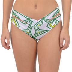 Abstract Pattern Geometric Backgrounds Double Strap Halter Bikini Bottom by Eskimos