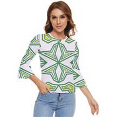 Abstract Pattern Geometric Backgrounds Bell Sleeve Top