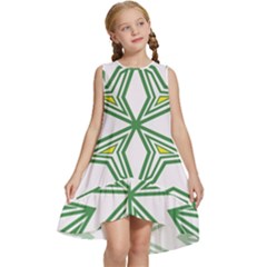 Abstract Pattern Geometric Backgrounds Kids  Frill Swing Dress by Eskimos