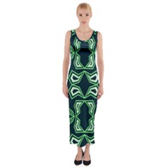 Abstract Pattern Geometric Backgrounds  Fitted Maxi Dress by Eskimos