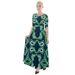 Abstract Pattern Geometric Backgrounds  Half Sleeves Maxi Dress by Eskimos