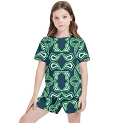 Abstract Pattern Geometric Backgrounds  Kids  Tee And Sports Shorts Set by Eskimos