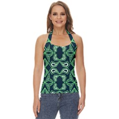 Abstract Pattern Geometric Backgrounds  Basic Halter Top by Eskimos