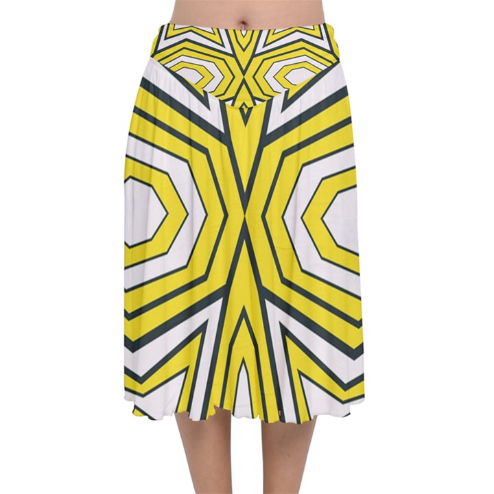 Abstract pattern geometric backgrounds  Velvet Flared Midi Skirt