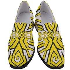 Abstract Pattern Geometric Backgrounds  Women s Chunky Heel Loafers by Eskimos