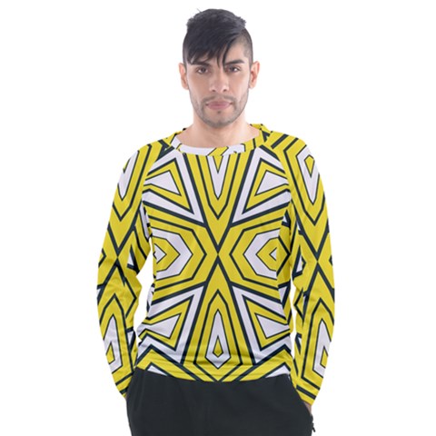 Abstract Pattern Geometric Backgrounds  Men s Long Sleeve Raglan Tee by Eskimos