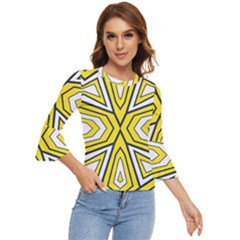 Abstract Pattern Geometric Backgrounds  Bell Sleeve Top