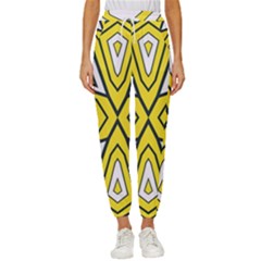 Abstract Pattern Geometric Backgrounds  Cropped Drawstring Pants