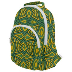 Abstract Pattern Geometric Backgrounds Rounded Multi Pocket Backpack by Eskimos