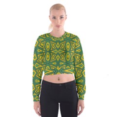 Abstract Pattern Geometric Backgrounds Cropped Sweatshirt