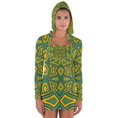 Abstract Pattern Geometric Backgrounds Long Sleeve Hooded T-shirt by Eskimos