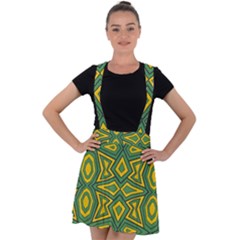 Abstract Pattern Geometric Backgrounds Velvet Suspender Skater Skirt by Eskimos