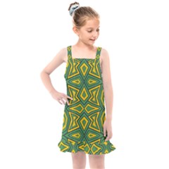 Abstract Pattern Geometric Backgrounds Kids  Overall Dress by Eskimos