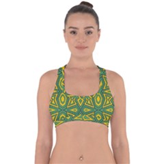 Abstract Pattern Geometric Backgrounds Cross Back Hipster Bikini Top 