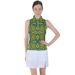 Abstract Pattern Geometric Backgrounds Women s Sleeveless Polo Tee by Eskimos