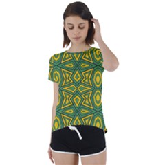 Abstract Pattern Geometric Backgrounds Short Sleeve Foldover Tee by Eskimos