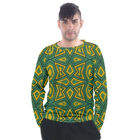 Abstract Pattern Geometric Backgrounds Men s Long Sleeve Raglan Tee by Eskimos