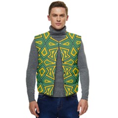 Abstract Pattern Geometric Backgrounds Men s Short Button Up Puffer Vest	