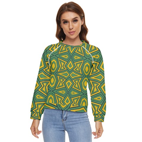 Abstract Pattern Geometric Backgrounds Women s Long Sleeve Raglan Tee by Eskimos