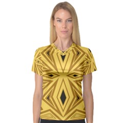 Abstract Pattern Geometric Backgrounds V-neck Sport Mesh Tee