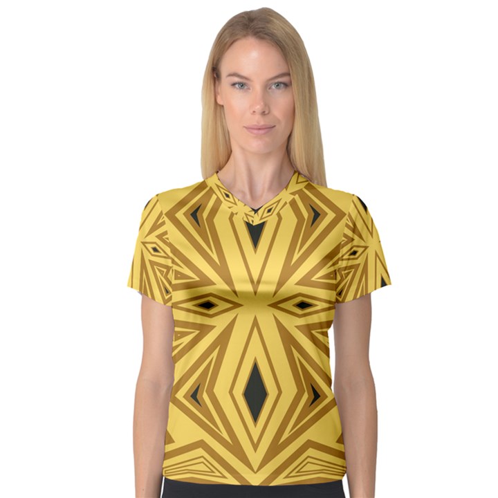 Abstract pattern geometric backgrounds V-Neck Sport Mesh Tee