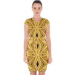 Abstract Pattern Geometric Backgrounds Capsleeve Drawstring Dress  by Eskimos