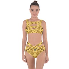 Abstract Pattern Geometric Backgrounds Bandaged Up Bikini Set  by Eskimos