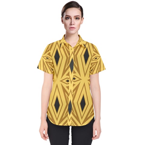 Abstract Pattern Geometric Backgrounds Women s Short Sleeve Shirt by Eskimos