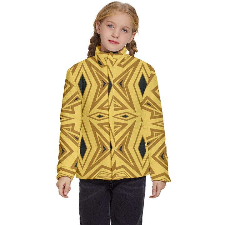 Abstract pattern geometric backgrounds Kids  Puffer Bubble Jacket Coat