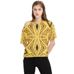 Abstract Pattern Geometric Backgrounds One Shoulder Cut Out Tee by Eskimos