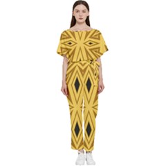 Abstract Pattern Geometric Backgrounds Batwing Lightweight Chiffon Jumpsuit by Eskimos