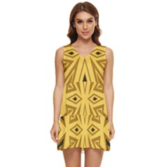 Abstract Pattern Geometric Backgrounds Tiered Sleeveless Mini Dress by Eskimos