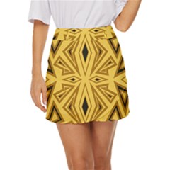 Abstract Pattern Geometric Backgrounds Mini Front Wrap Skirt by Eskimos