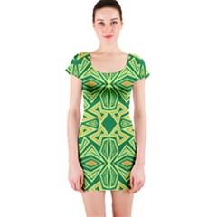 Abstract Pattern Geometric Backgrounds Short Sleeve Bodycon Dress by Eskimos