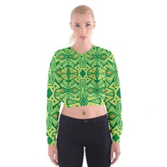 Abstract Pattern Geometric Backgrounds Cropped Sweatshirt by Eskimos