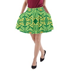 Abstract Pattern Geometric Backgrounds A-line Pocket Skirt by Eskimos