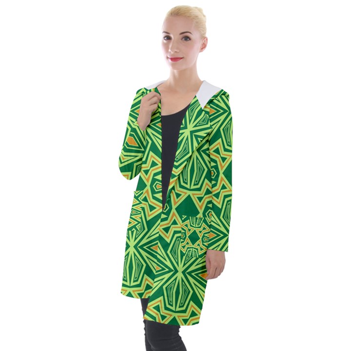 Abstract pattern geometric backgrounds Hooded Pocket Cardigan